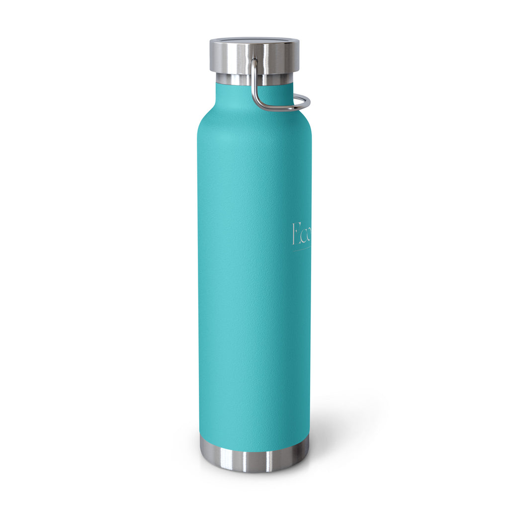 Eco Black | Mint Green Copper Vacuum Insulated Bottle 22 oz— Eco-Friendly Yoga & Travel Water Bottle 