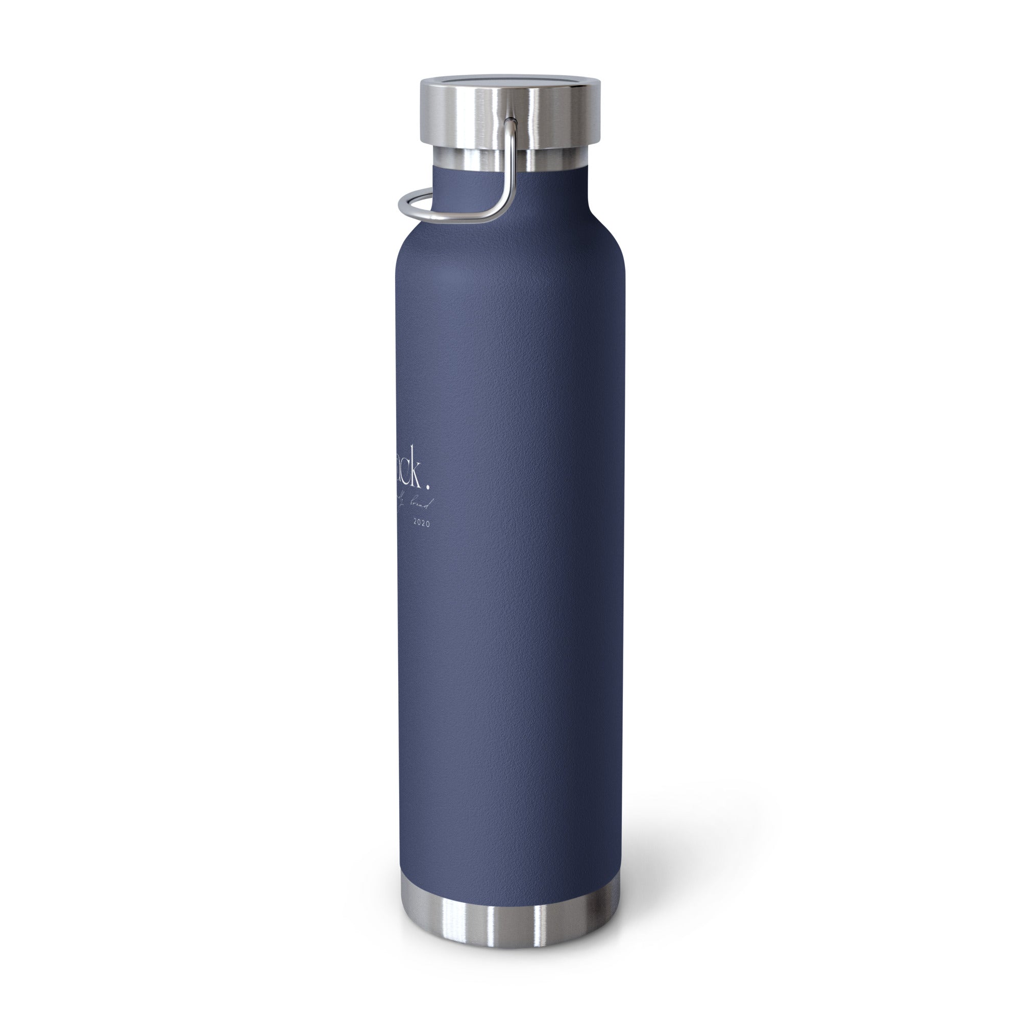 Eco Black | Navy Copper Vacuum Insulated Bottle 22 oz— Eco-Friendly Yoga & Travel Water Bottle 
