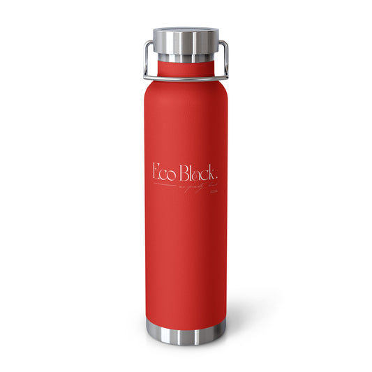 Eco Black | Red Copper Vacuum Insulated Bottle 22 oz— Eco-Friendly Yoga & Travel Water Bottle 