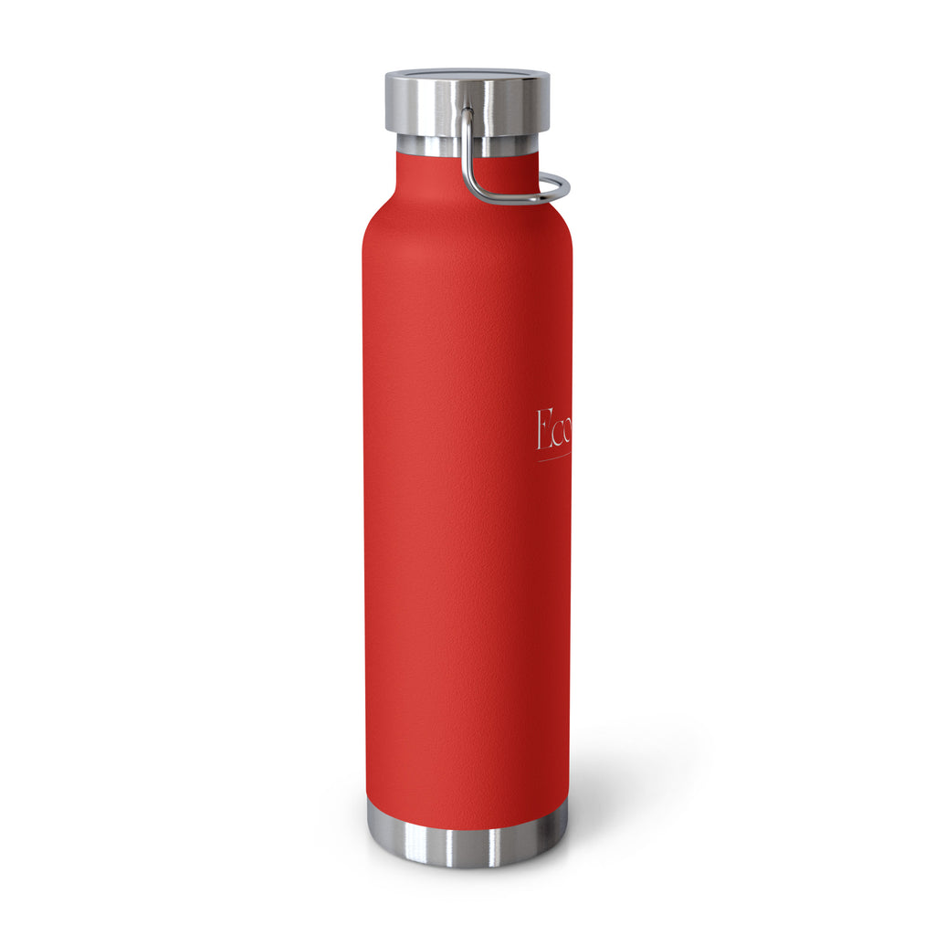 Eco Black | Red Copper Vacuum Insulated Bottle 22 oz— Eco-Friendly Yoga & Travel Water Bottle 