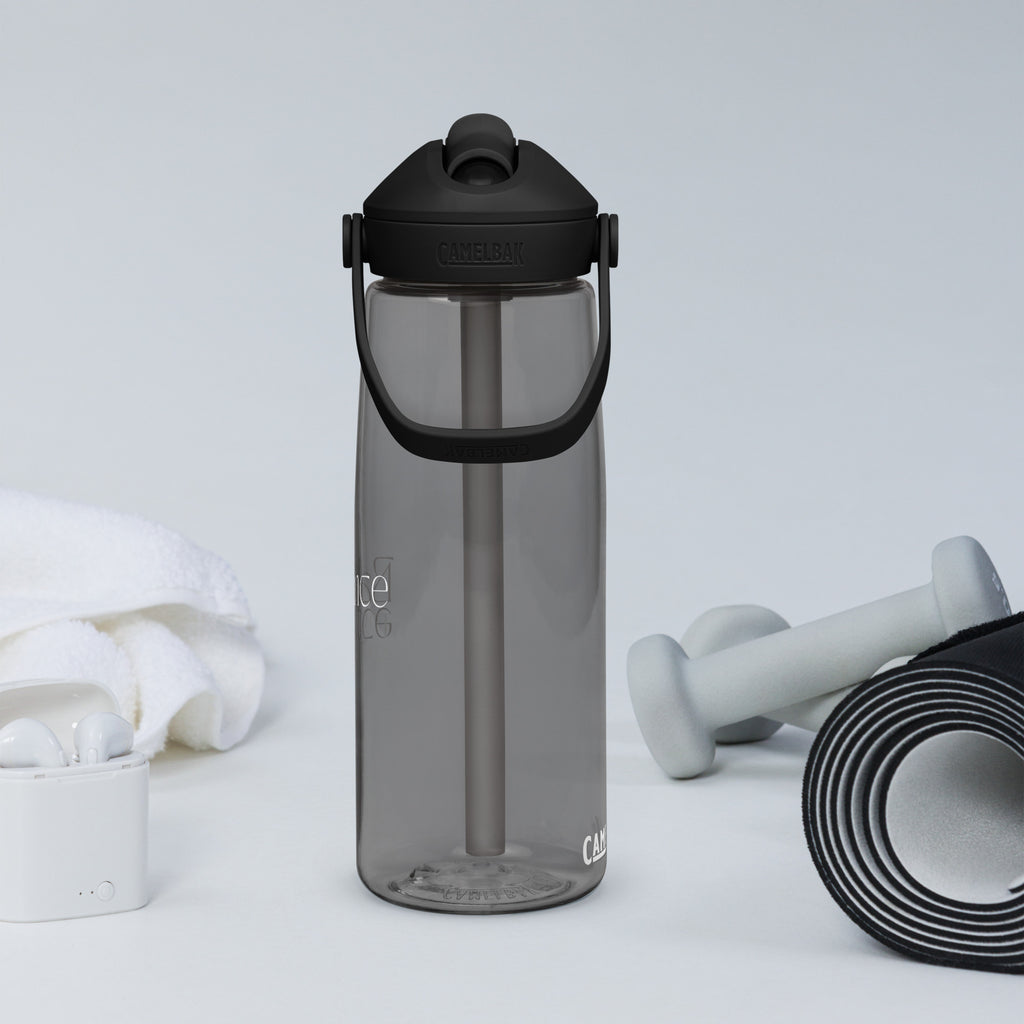 Eco Black Flip Straw Water Bottle | 25 oz BPA-Free Recycled Plastic | Leak-Proof & Shatter-Resistant | Eco-Friendly Yoga & Gym Hydration Bottle