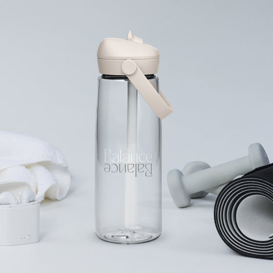 Eco Black Flip Straw Water Bottle | 25 oz BPA-Free Recycled Plastic | Leak-Proof & Shatter-Resistant | Eco-Friendly Yoga & Gym Hydration Bottle