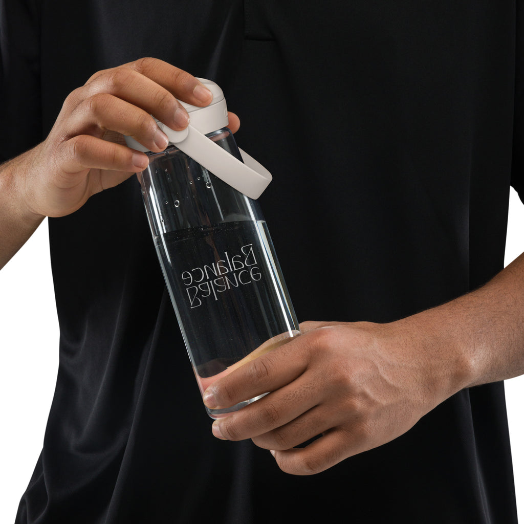 Eco Black Flip Straw Water Bottle | 25 oz BPA-Free Recycled Plastic | Leak-Proof & Shatter-Resistant | Eco-Friendly Yoga & Gym Hydration Bottle