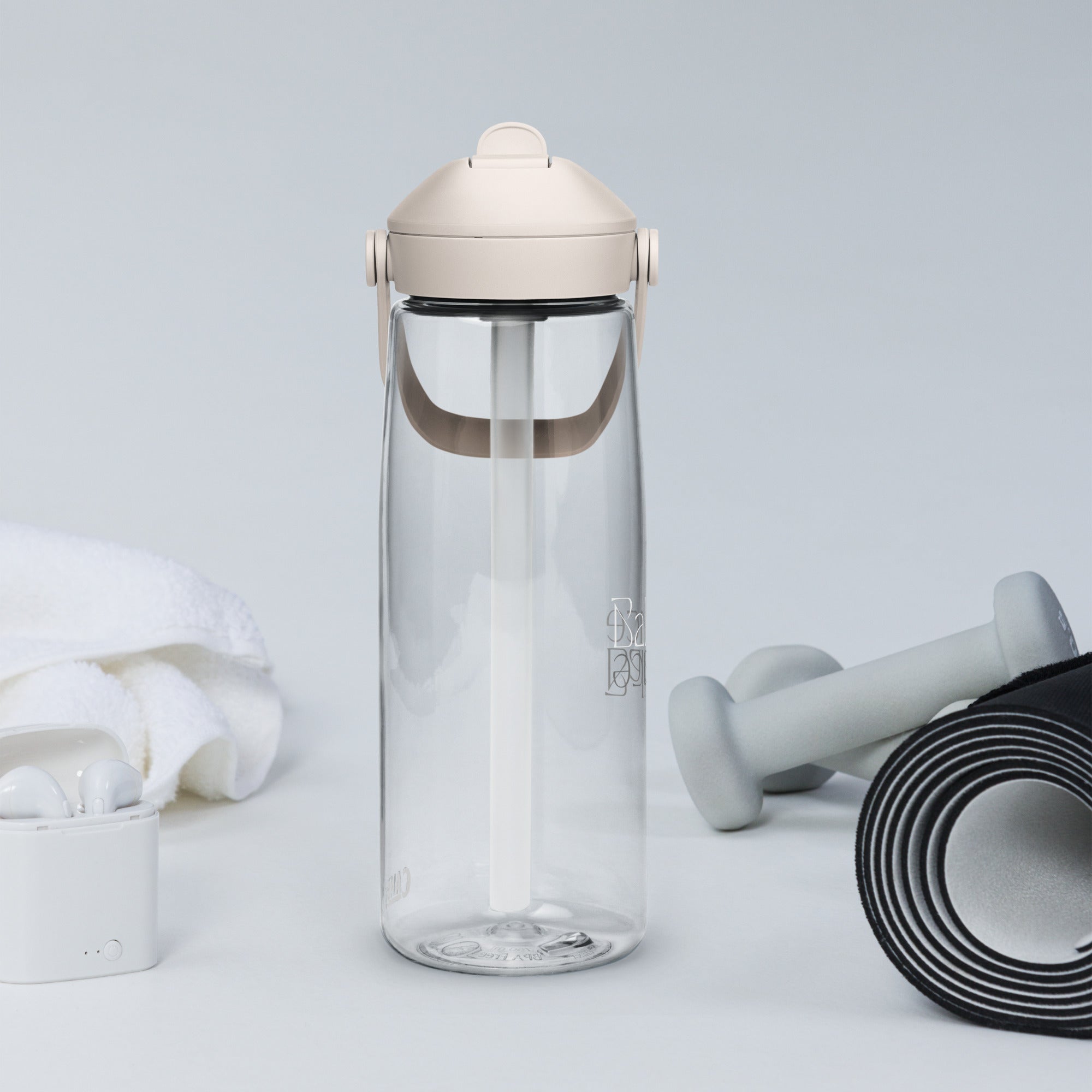 Eco Black Flip Straw Water Bottle | 25 oz BPA-Free Recycled Plastic | Leak-Proof & Shatter-Resistant | Eco-Friendly Yoga & Gym Hydration Bottle