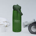 Eco Black Flip Straw Water Bottle | 25 oz BPA-Free Recycled Plastic | Leak-Proof & Shatter-Resistant | Eco-Friendly Yoga & Gym Hydration Bottle