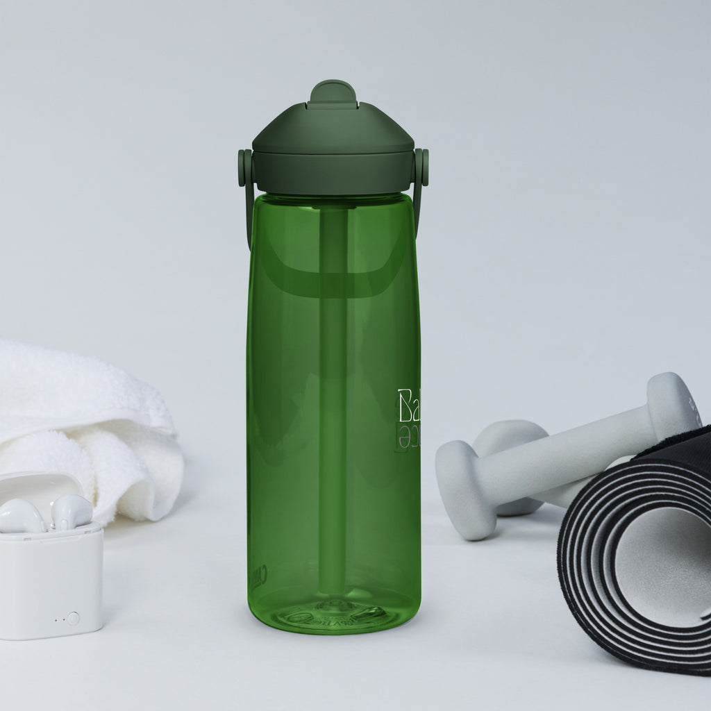 Eco Black Flip Straw Water Bottle | 25 oz BPA-Free Recycled Plastic | Leak-Proof & Shatter-Resistant | Eco-Friendly Yoga & Gym Hydration Bottle