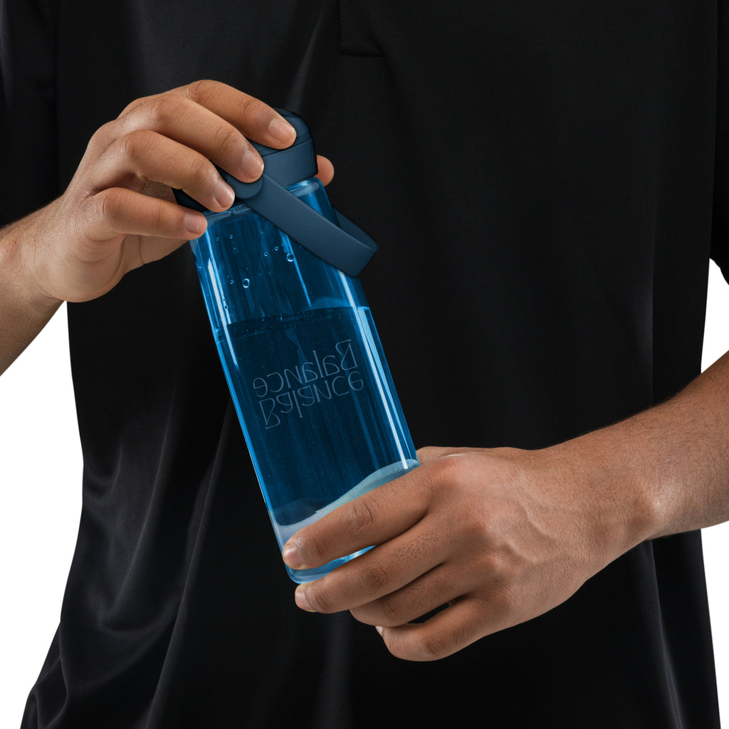 Eco Black Flip Straw Water Bottle | 25 oz BPA-Free Recycled Plastic | Leak-Proof & Shatter-Resistant | Eco-Friendly Yoga & Gym Hydration Bottle