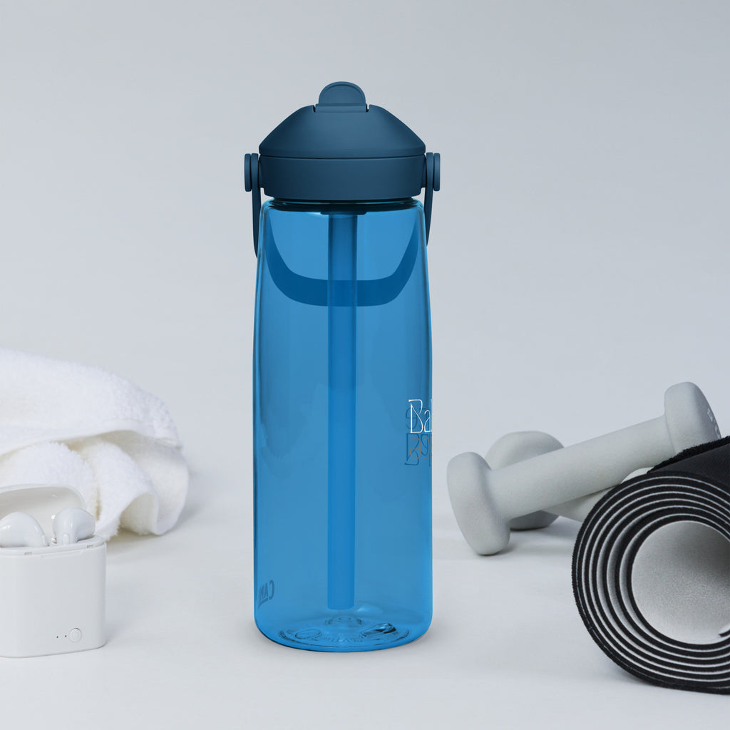 Eco Black Flip Straw Water Bottle | 25 oz BPA-Free Recycled Plastic | Leak-Proof & Shatter-Resistant | Eco-Friendly Yoga & Gym Hydration Bottle