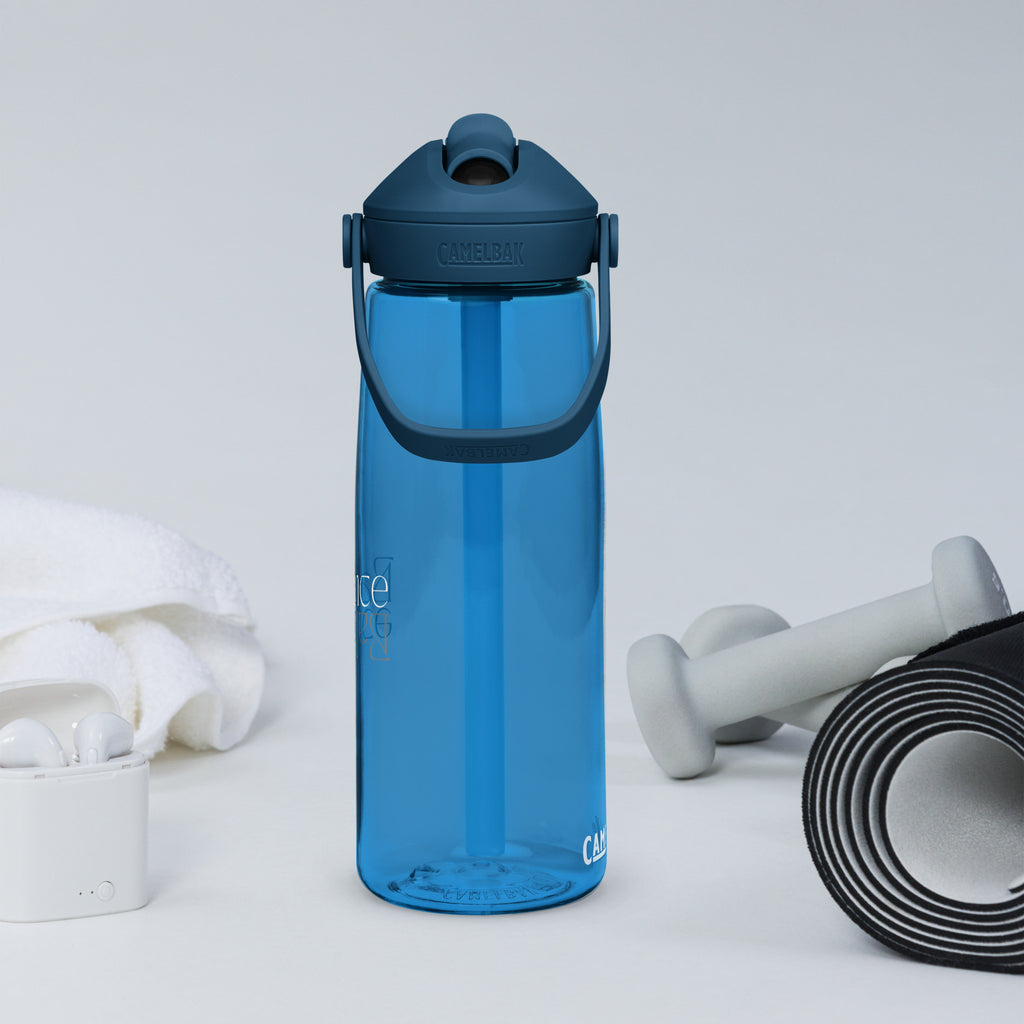 Eco Black Flip Straw Water Bottle | 25 oz BPA-Free Recycled Plastic | Leak-Proof & Shatter-Resistant | Eco-Friendly Yoga & Gym Hydration Bottle