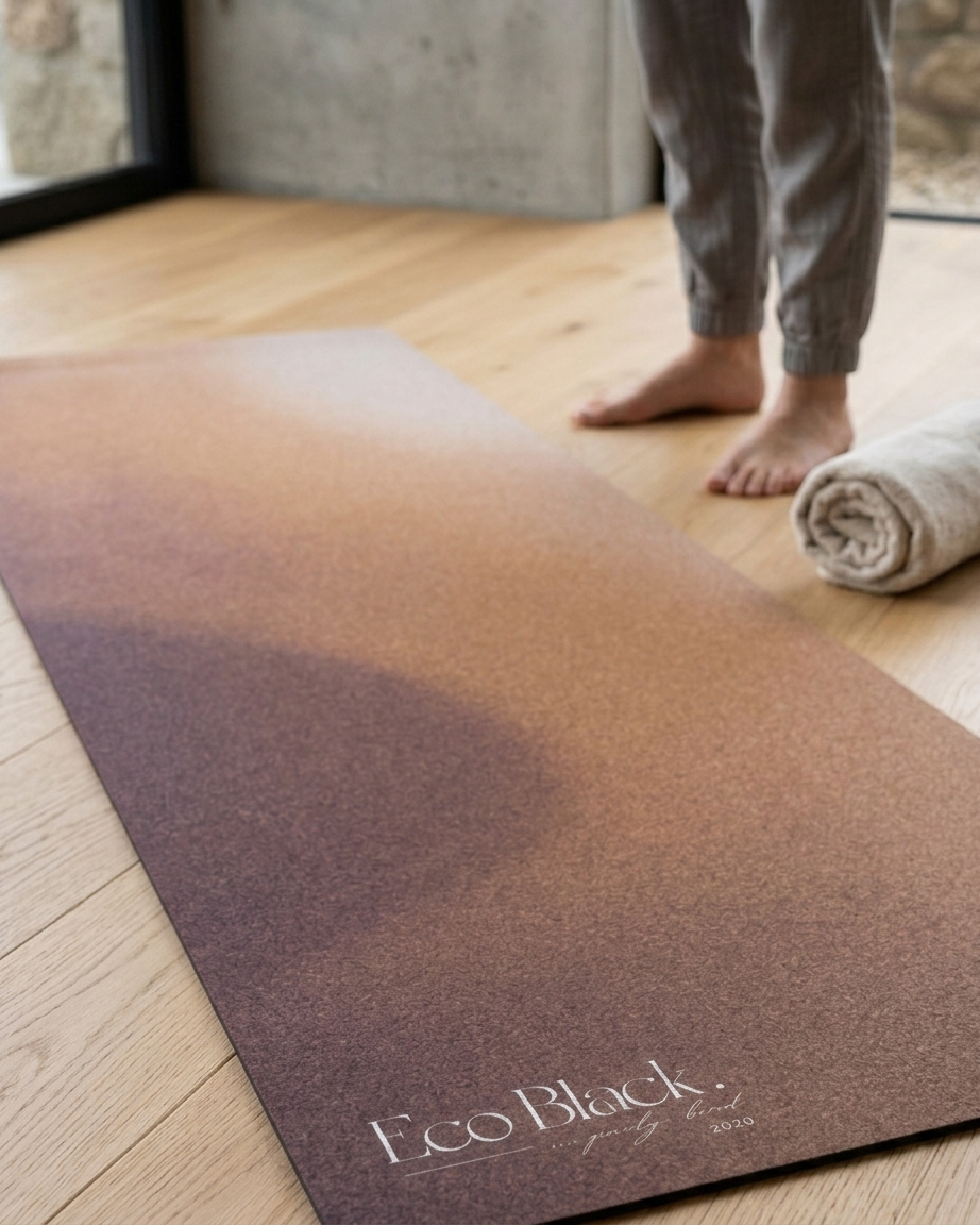 Burnet Sienna Natural Rubber Yoga Mat | Non-Toxic & Eco-Friendly | Eco Black