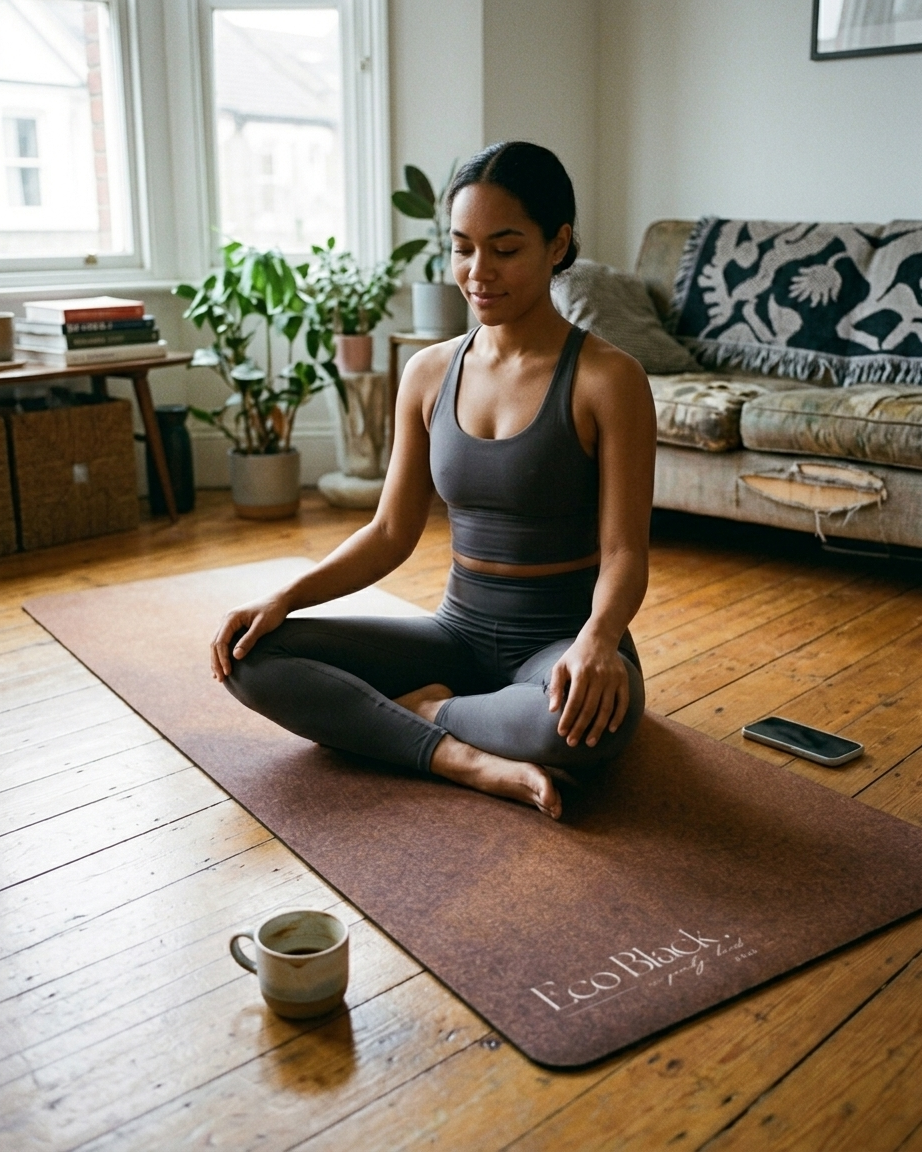 Burnet Sienna Natural Rubber Yoga Mat | Non-Toxic & Eco-Friendly | Eco Black