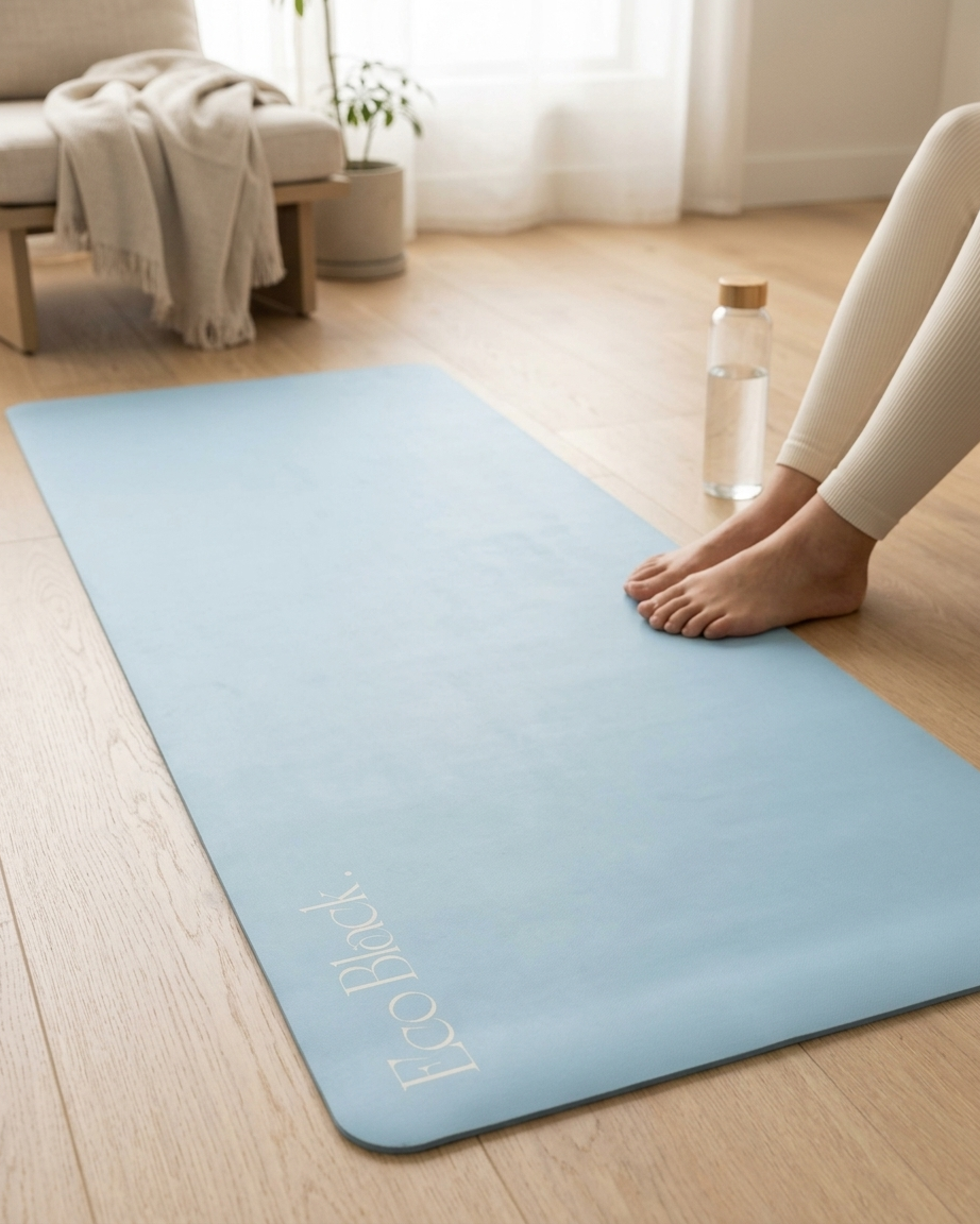 Powder Blue Natural Rubber Yoga Mat