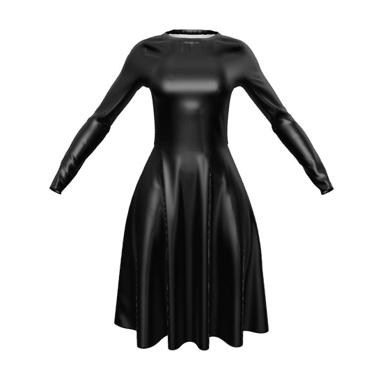 Eco Black long sleeve midi dress