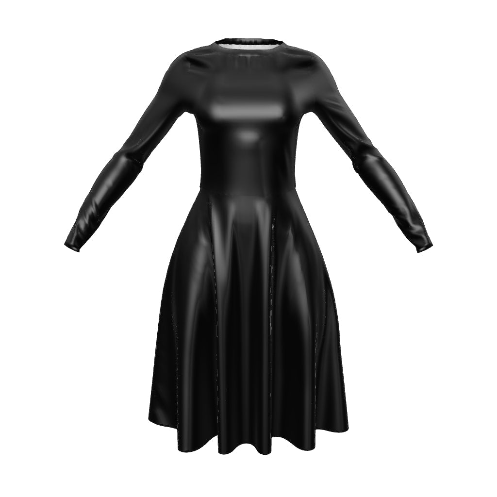 Eco Black long sleeve midi dress