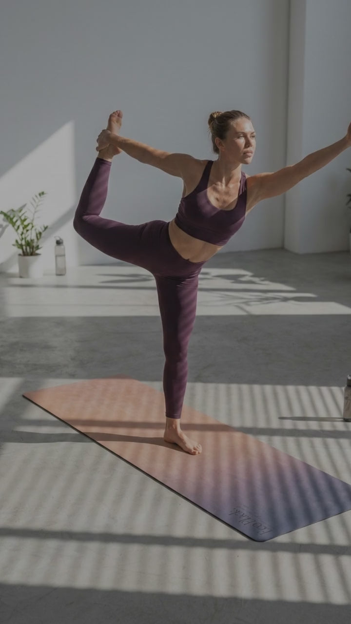 Sunset Hour Natural Rubber Yoga Mat | Non-Toxic & Eco-Friendly | Eco Black