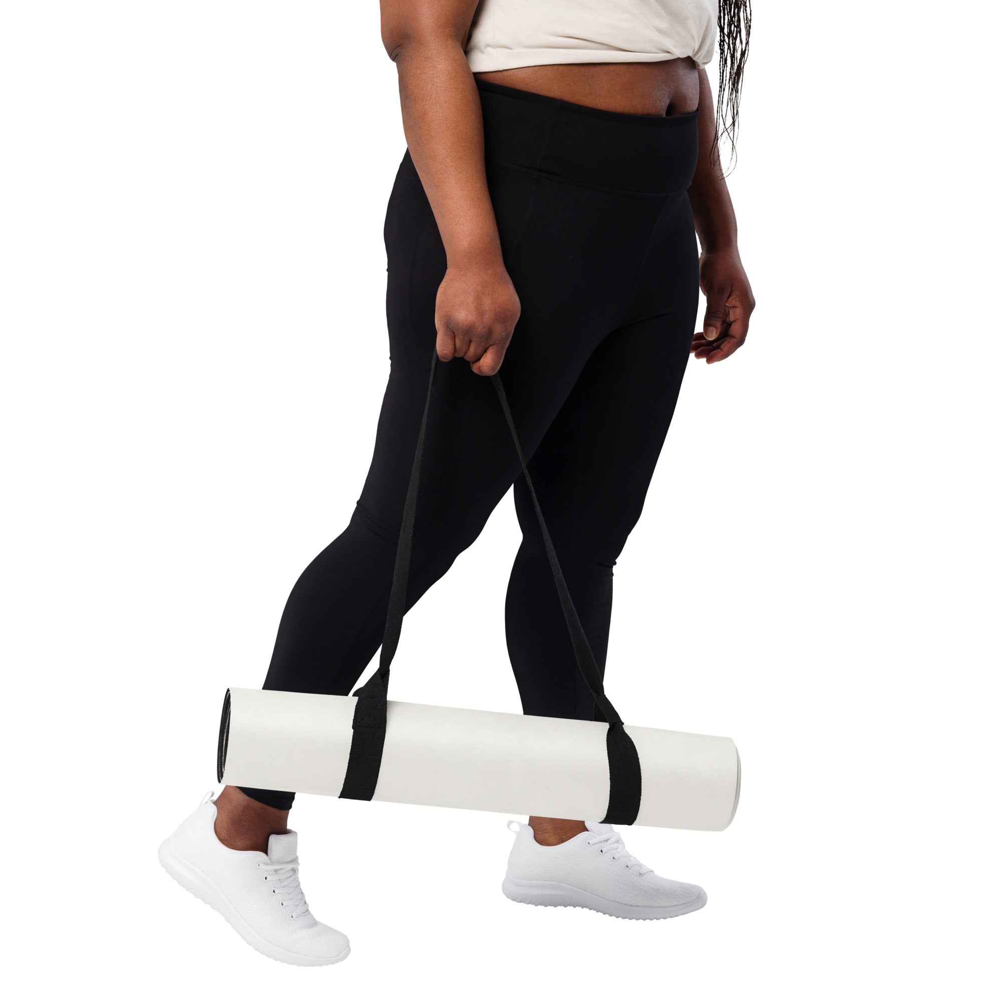 Vanilla Cream Natural Rubber Yoga Mat | Non-Toxic & Eco-Friendly | Eco Black