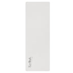Light gray yoga mat panel with small corner logo print near bottom