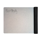 Eco Black yoga mat in light gray with rolled black end