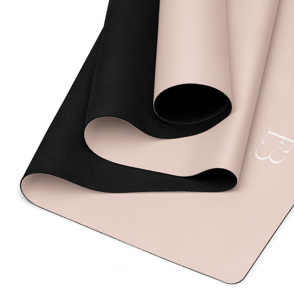 Blushing Petal Natural Rubber Yoga Mat | Non-Toxic & Eco-Friendly | Eco Black