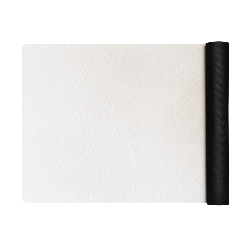 Yoga mat with light caramel wash finish and black rolled edge