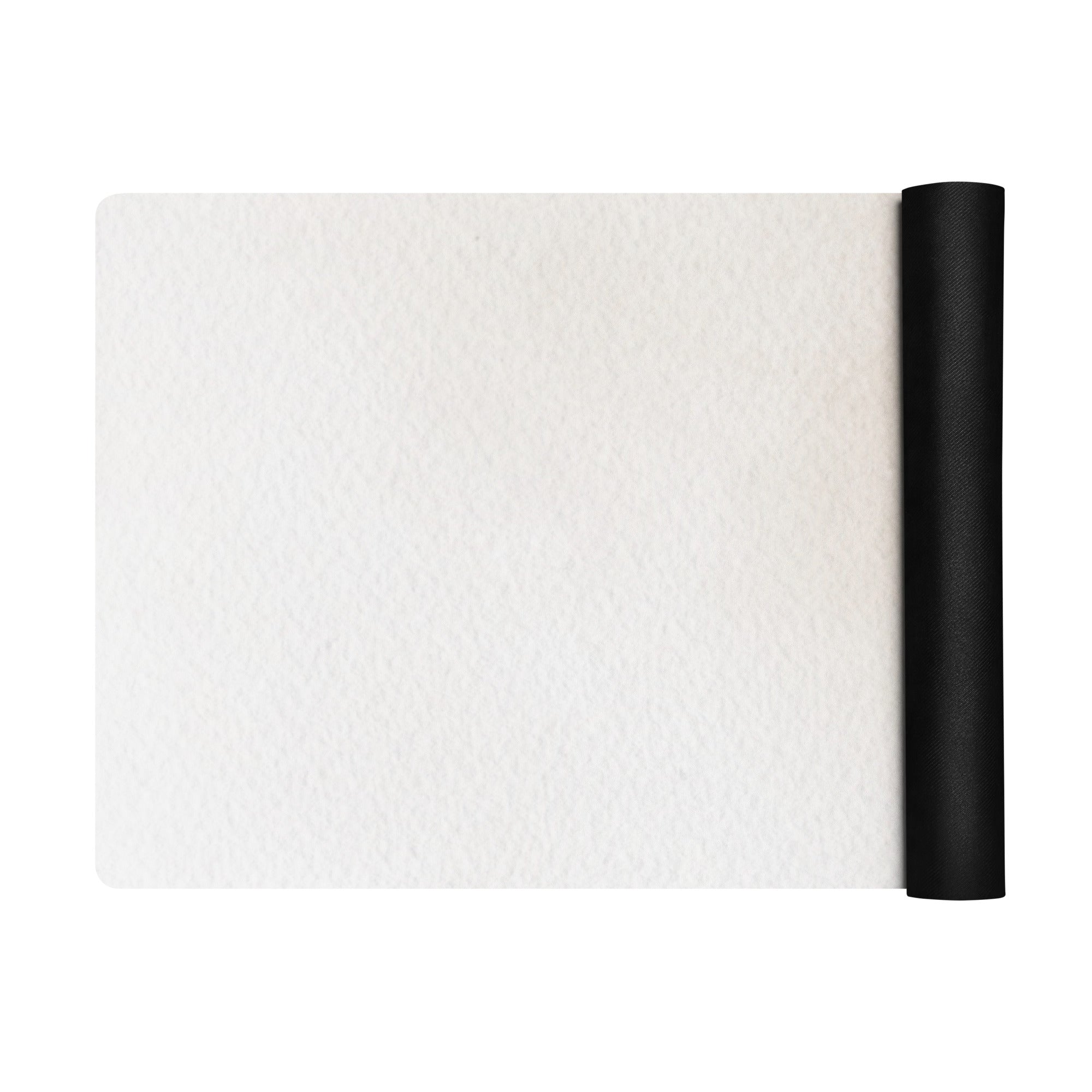 Yoga mat with light caramel wash finish and black rolled edge