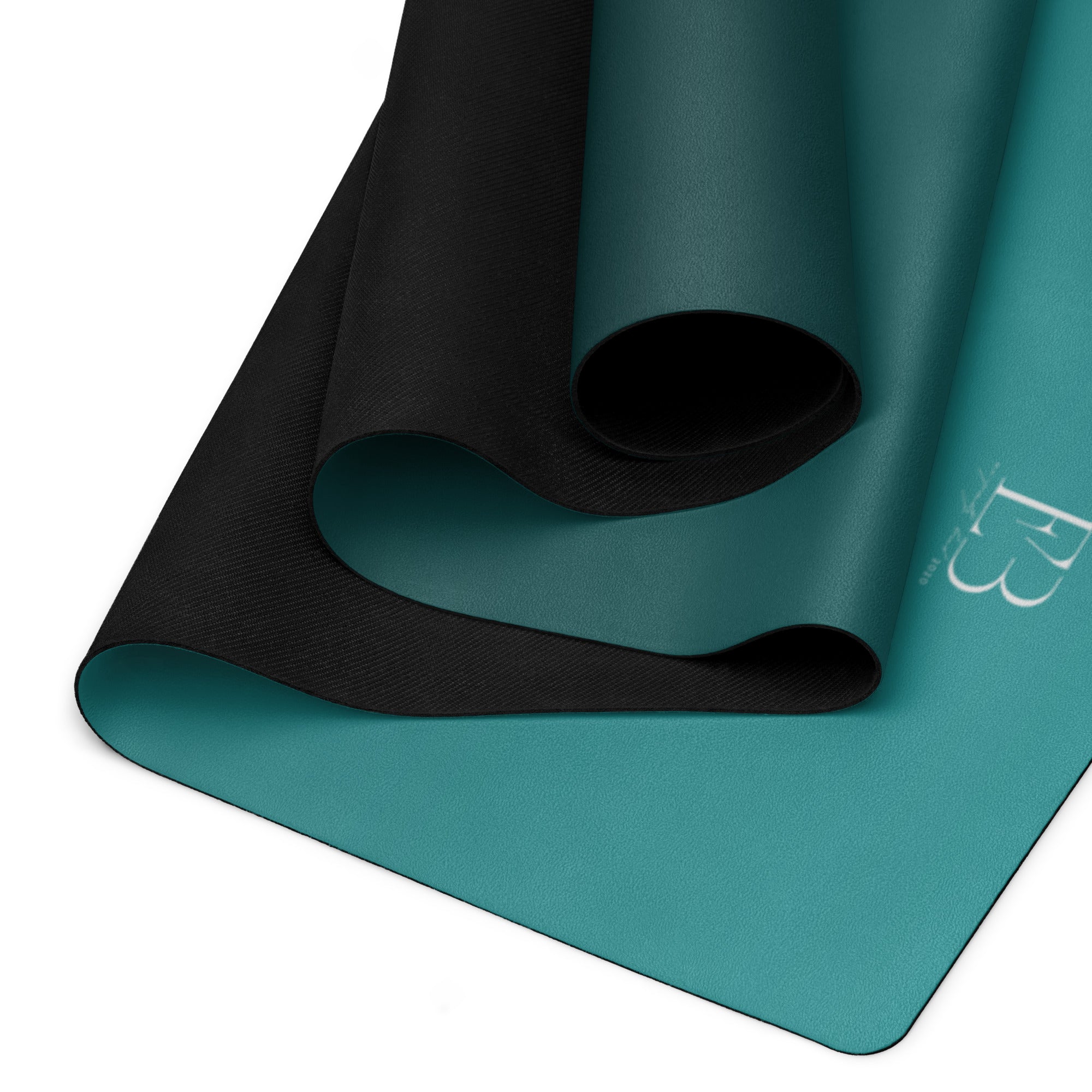 Deep Teal Natural Rubber Yoga Mat | Non-Toxic & Eco-Friendly | Eco Black