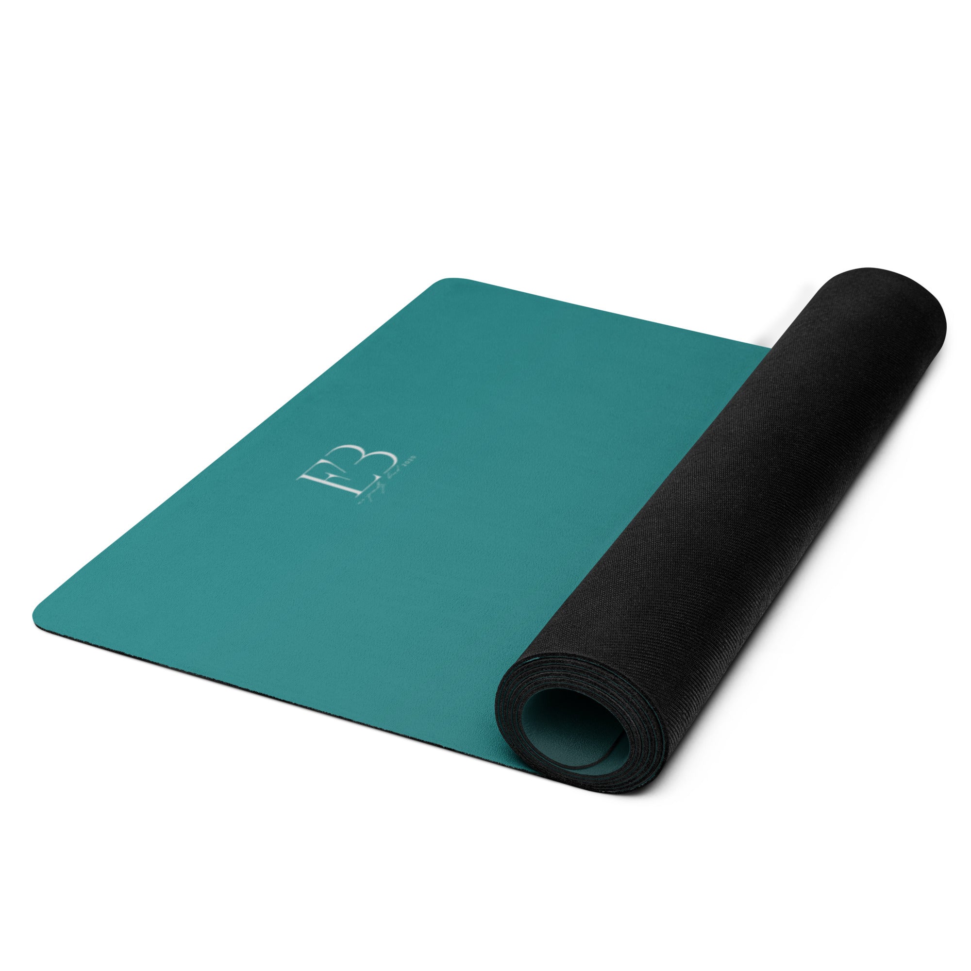 Deep Teal Natural Rubber Yoga Mat | Non-Toxic & Eco-Friendly | Eco Black