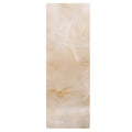 Natural rubber yoga mat with feather-like marbled print, light beige