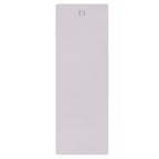 Lavender natural rubber yoga mat, plain rectangular design with logo on top