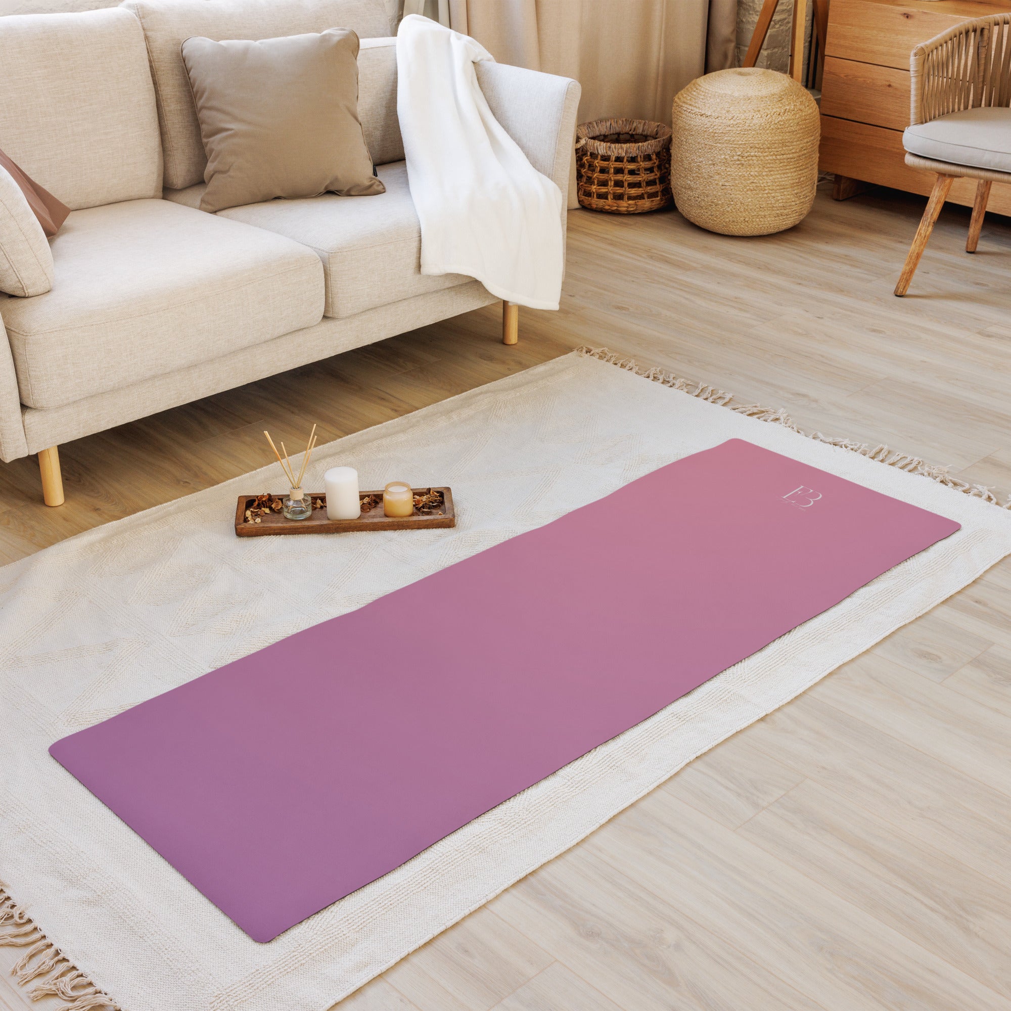 Rose Orchid Natural Rubber Yoga Mat | Non-Toxic & Eco-Friendly | Eco Black