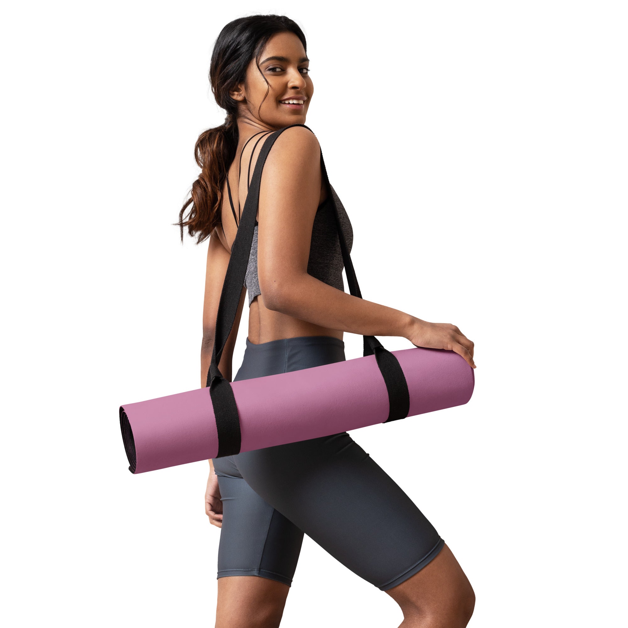 Rose Orchid Natural Rubber Yoga Mat | Non-Toxic & Eco-Friendly | Eco Black