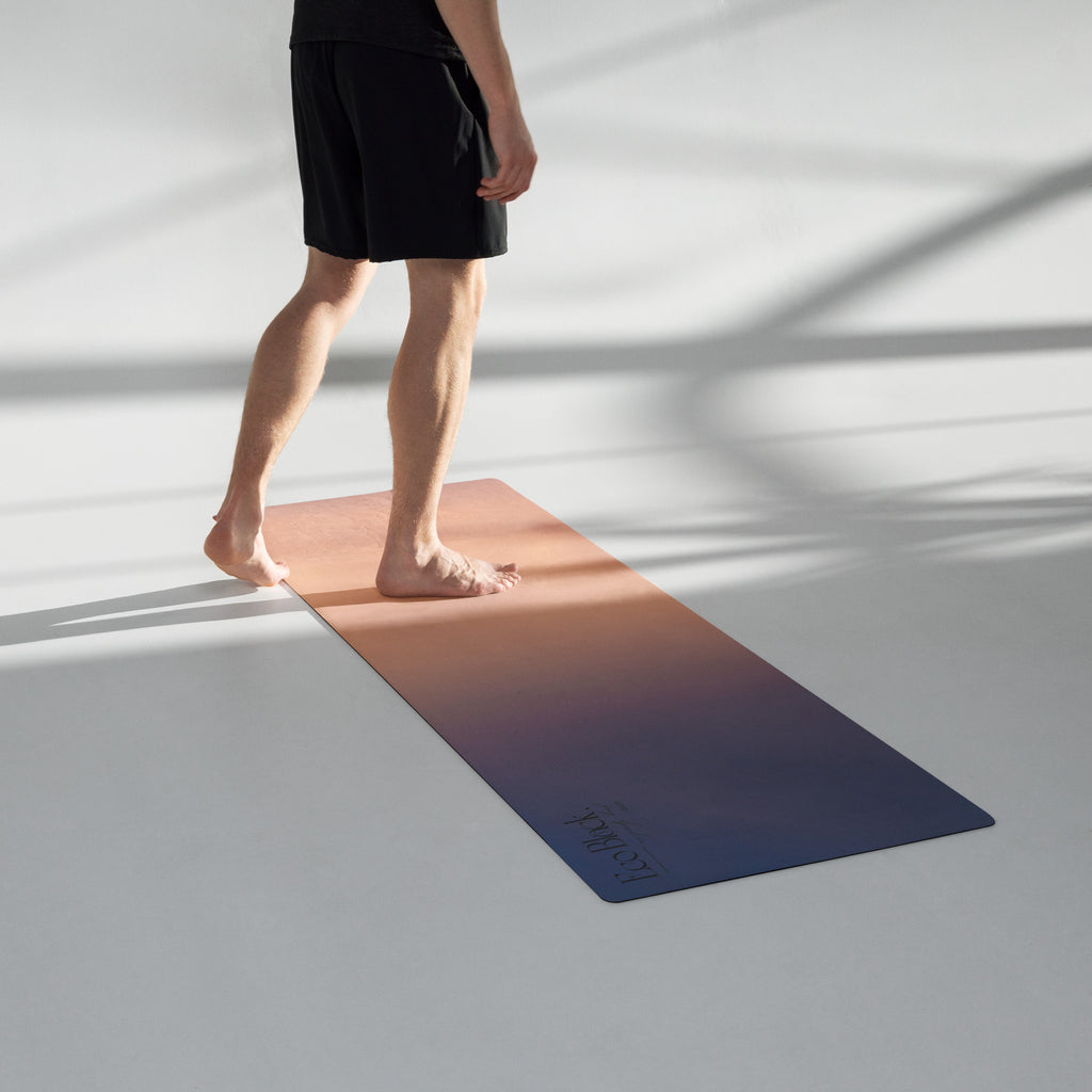 Sunset Hour Natural Rubber Yoga Mat | Non-Toxic & Eco-Friendly | Eco Black