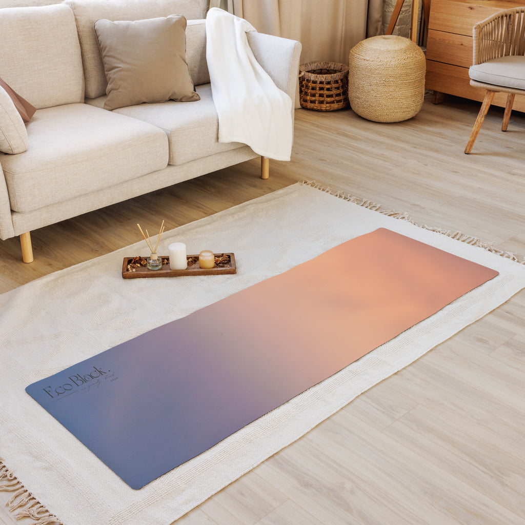 Sunset Hour Natural Rubber Yoga Mat | Non-Toxic & Eco-Friendly | Eco Black