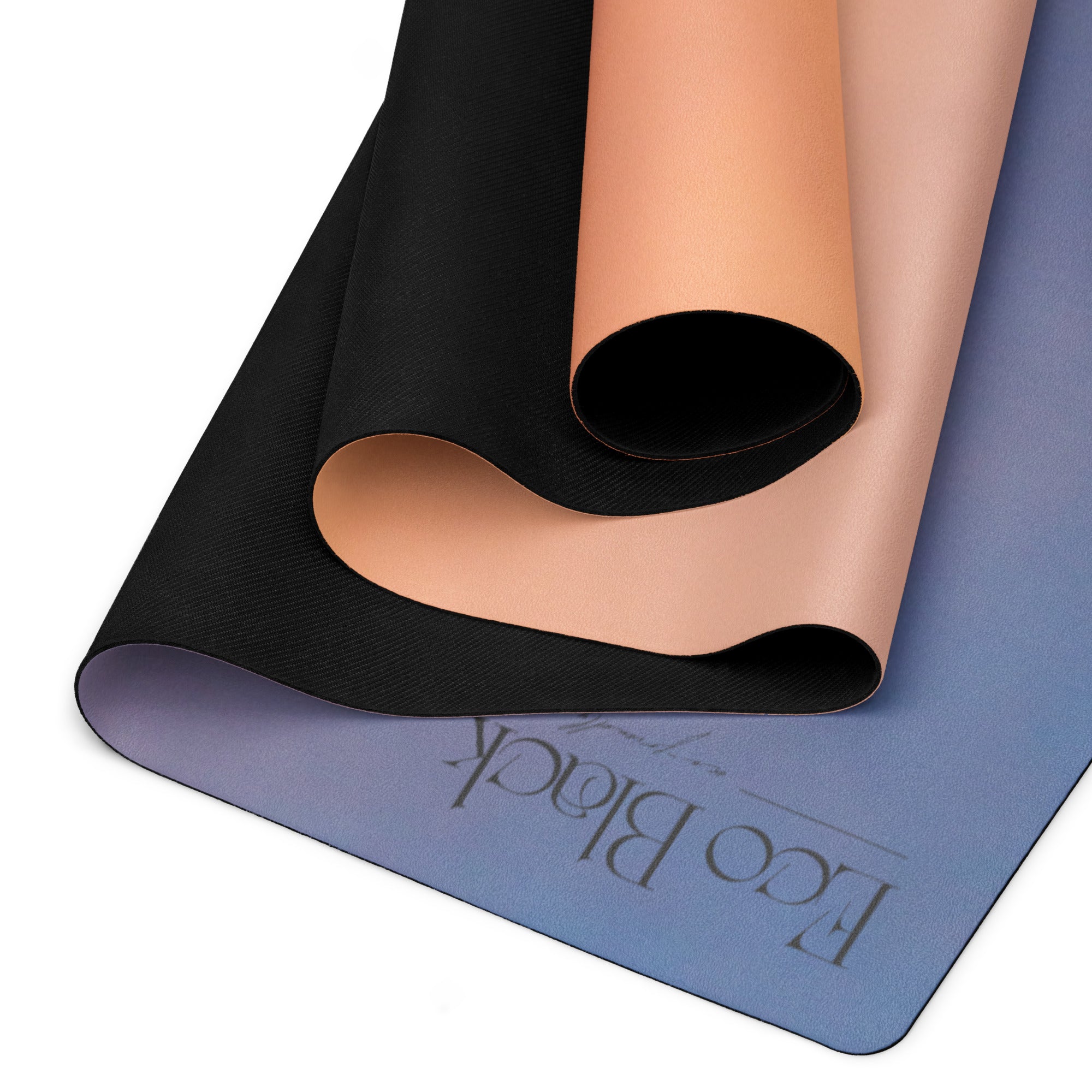 Sunset Hour Natural Rubber Yoga Mat | Non-Toxic & Eco-Friendly | Eco Black