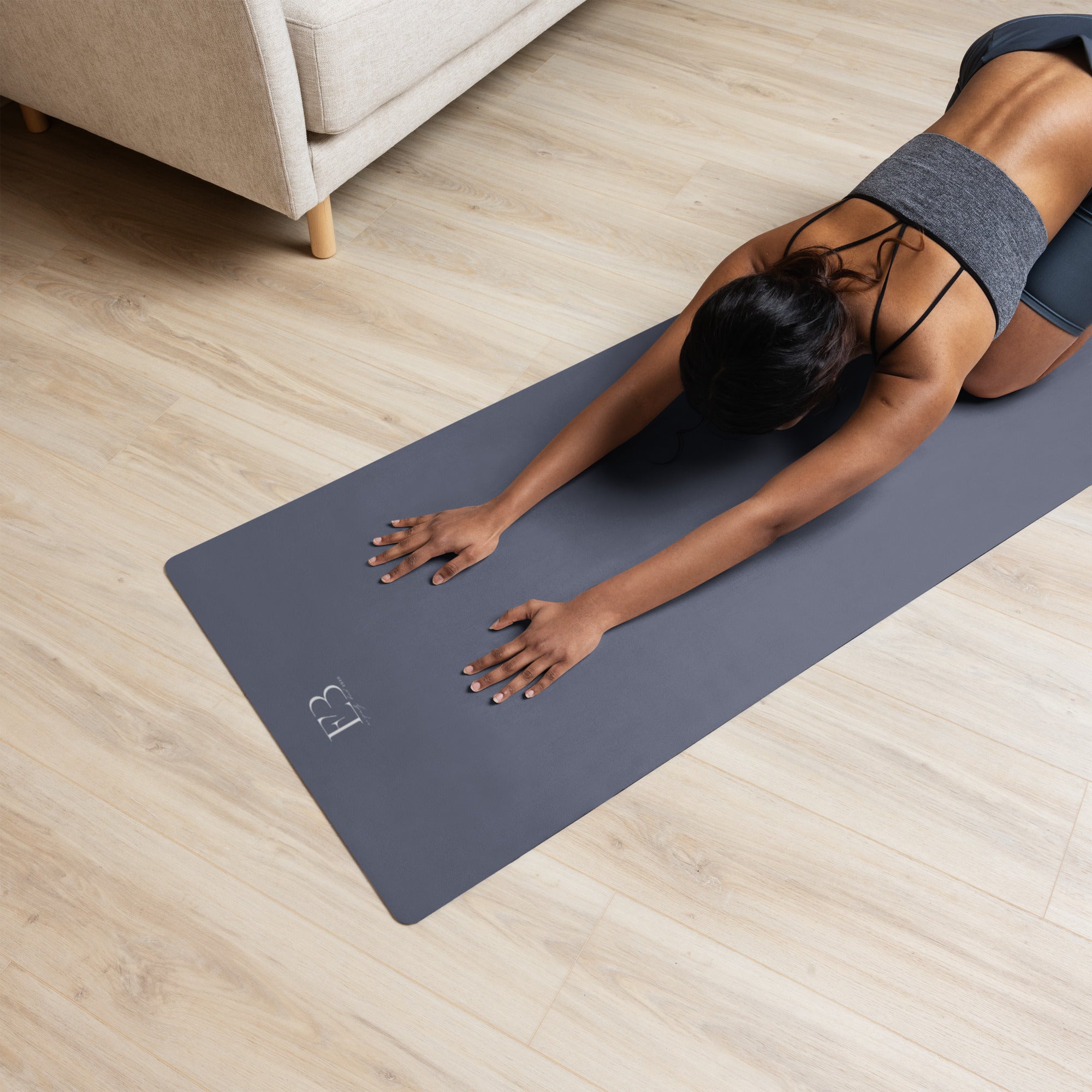 Twilight Slate Natural Rubber Yoga Mat | Non-Toxic & Eco-Friendly | Eco Black