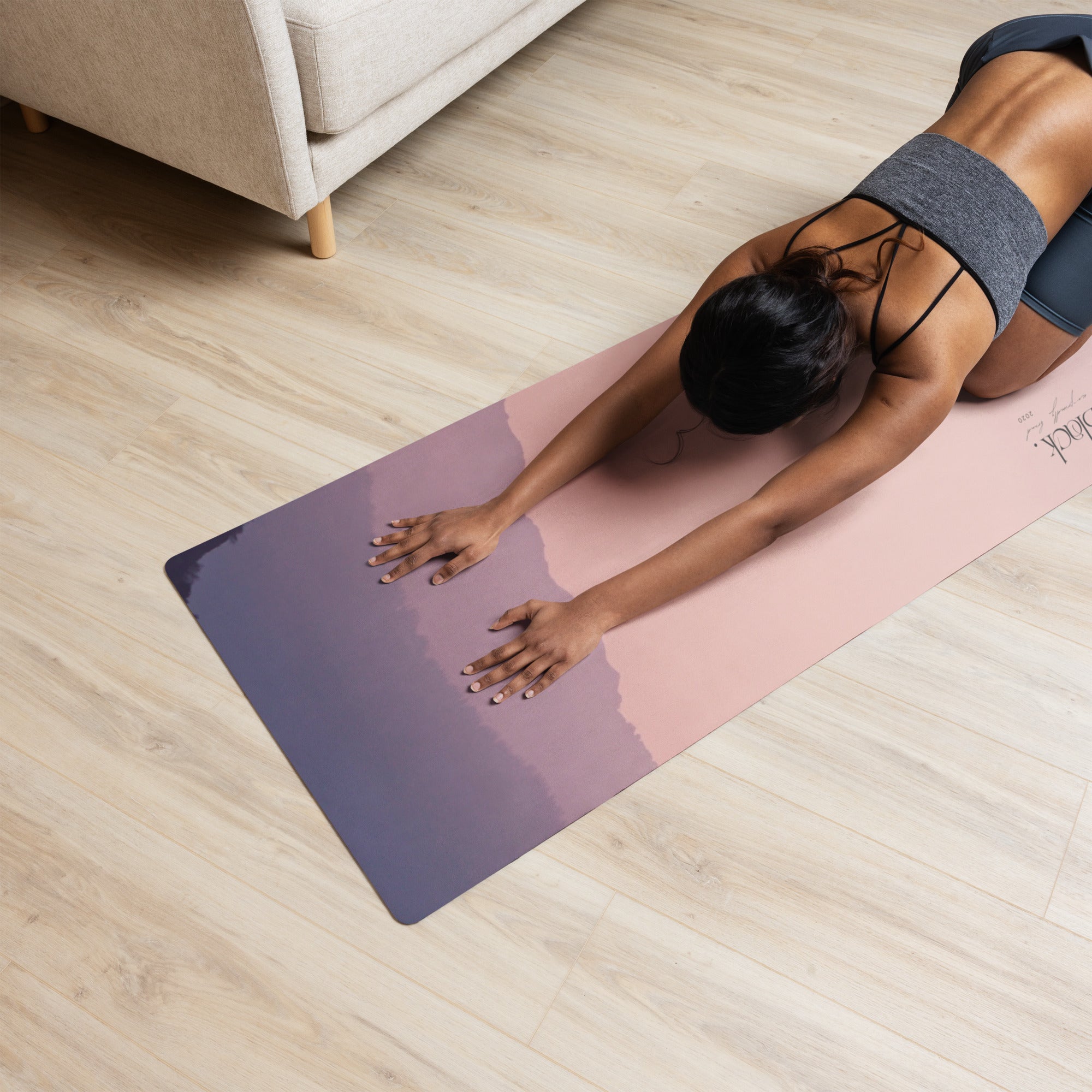 Violet Horizon Natural Rubber Yoga Mat | Non-Toxic & Eco-Friendly | Eco Black