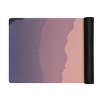 Yoga mat rolled end, mauve and purple gradient pattern