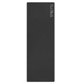Black natural rubber yoga mat, flat with visible Eco Block logo near the top edge.