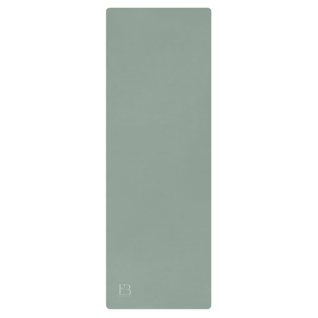 Natural rubber yoga mat in muted sage green