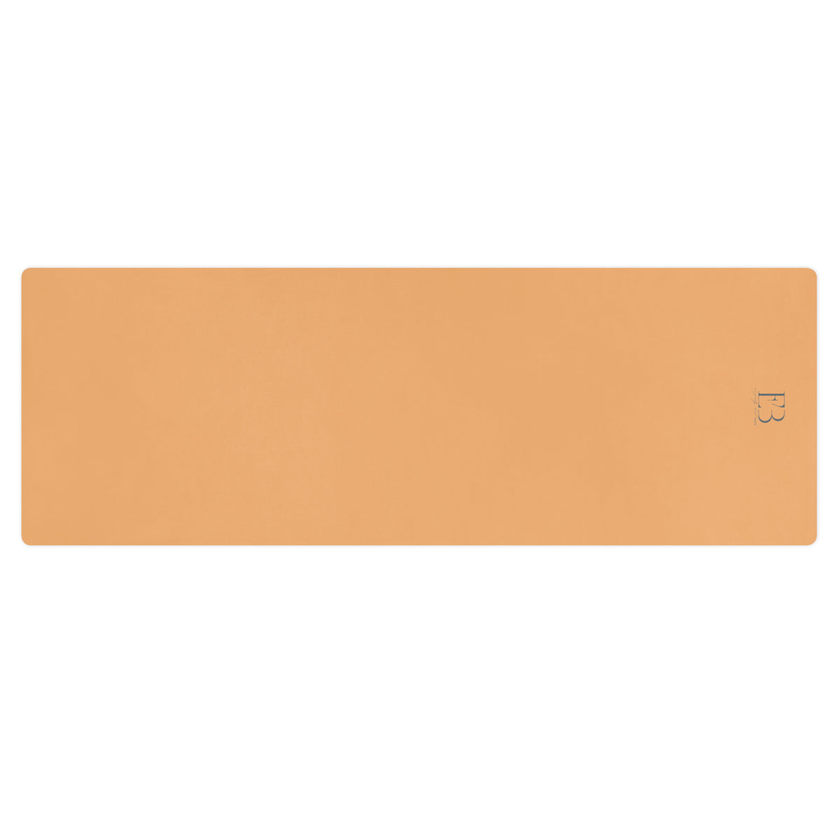 Gold natural rubber yoga mat, rectangular with corner logo