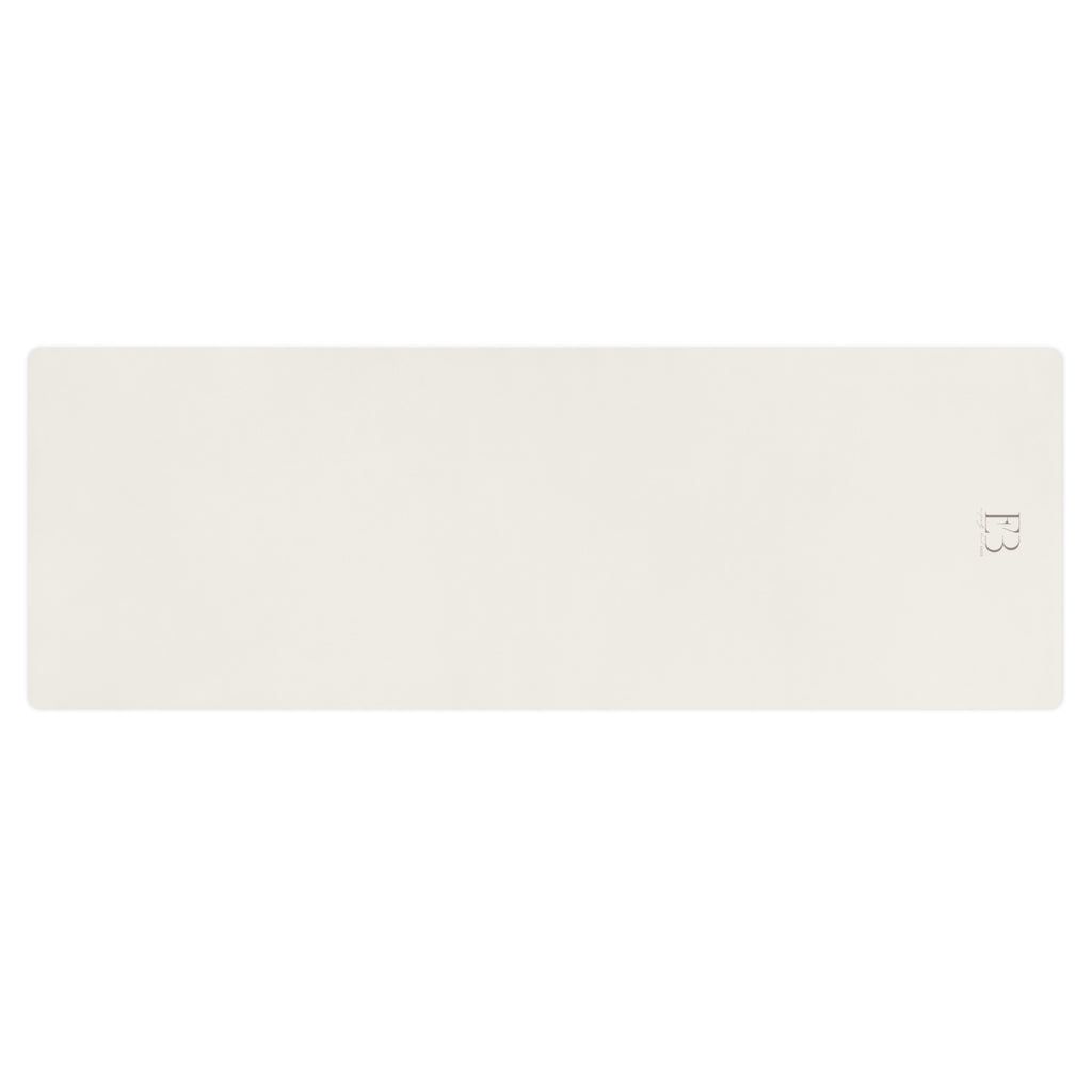Vanilla cream natural rubber yoga mat with embossed logo