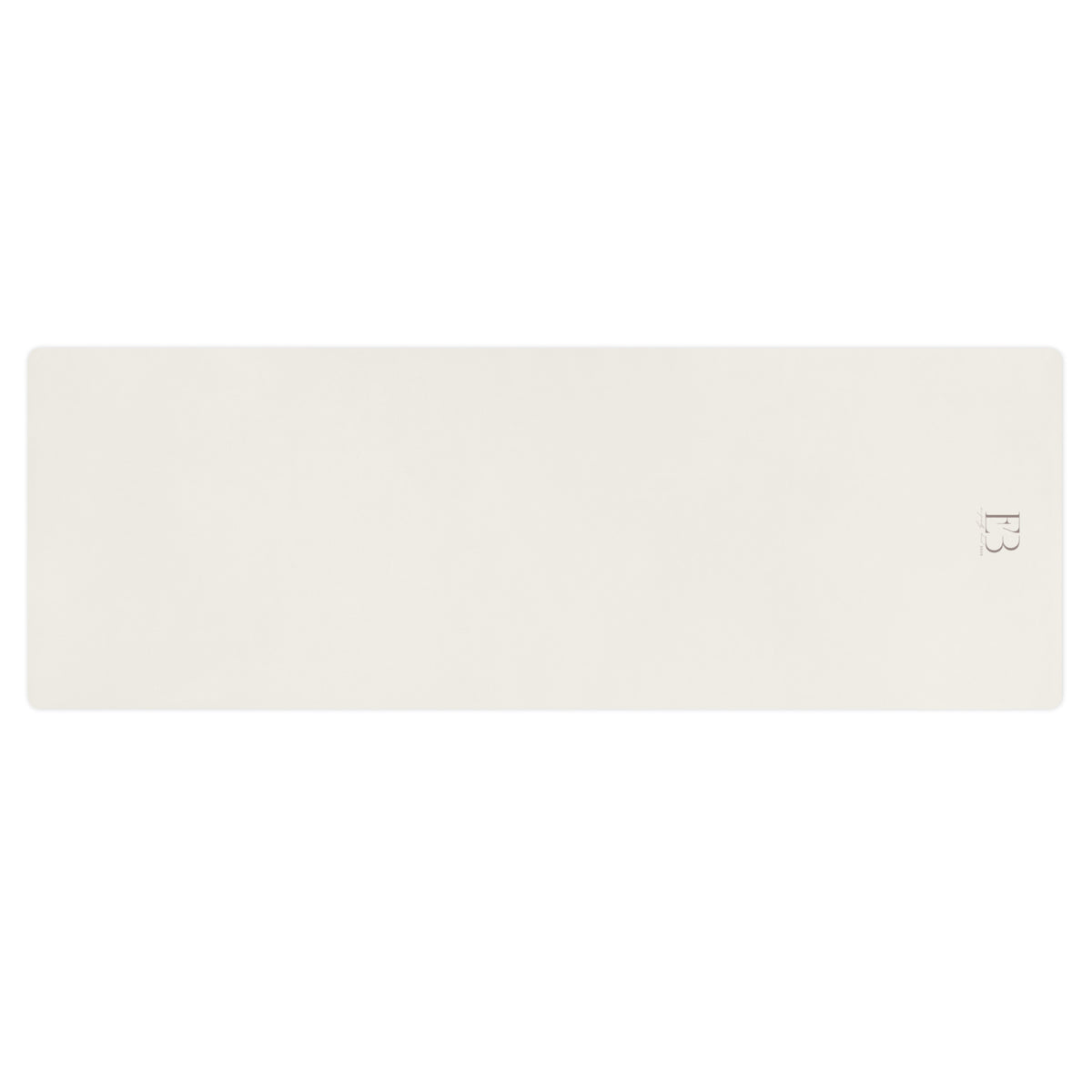 Vanilla cream natural rubber yoga mat with embossed logo