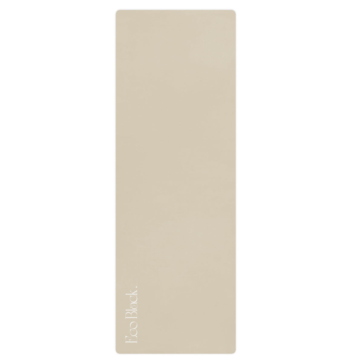 Natural rubber yoga mat, bone/beige color, embossed Rebalance logo