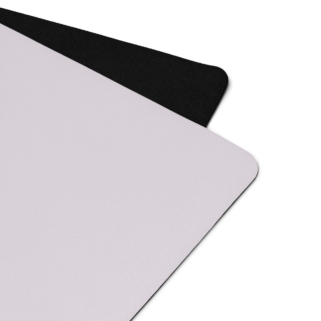 Lavender yoga mat corner with black non-slip edge