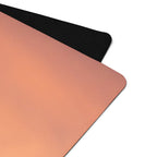 Yoga mat corner with black edge and peach surface