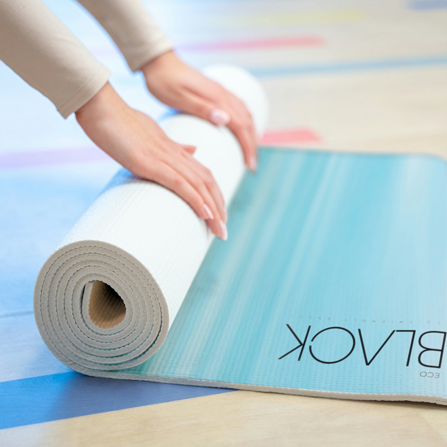 Eco Black Waves Foam Yoga Mat