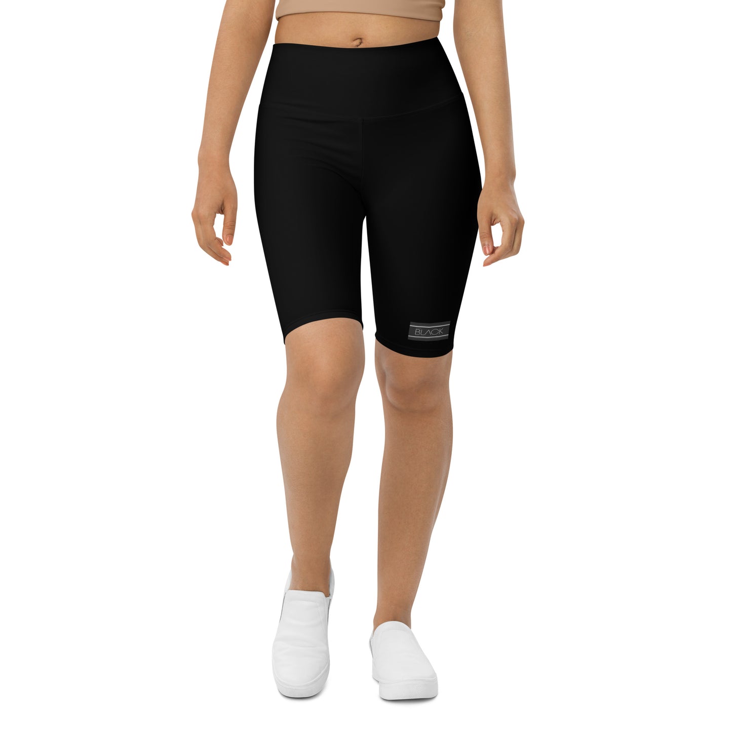 Eco Black Biker Long Shorts