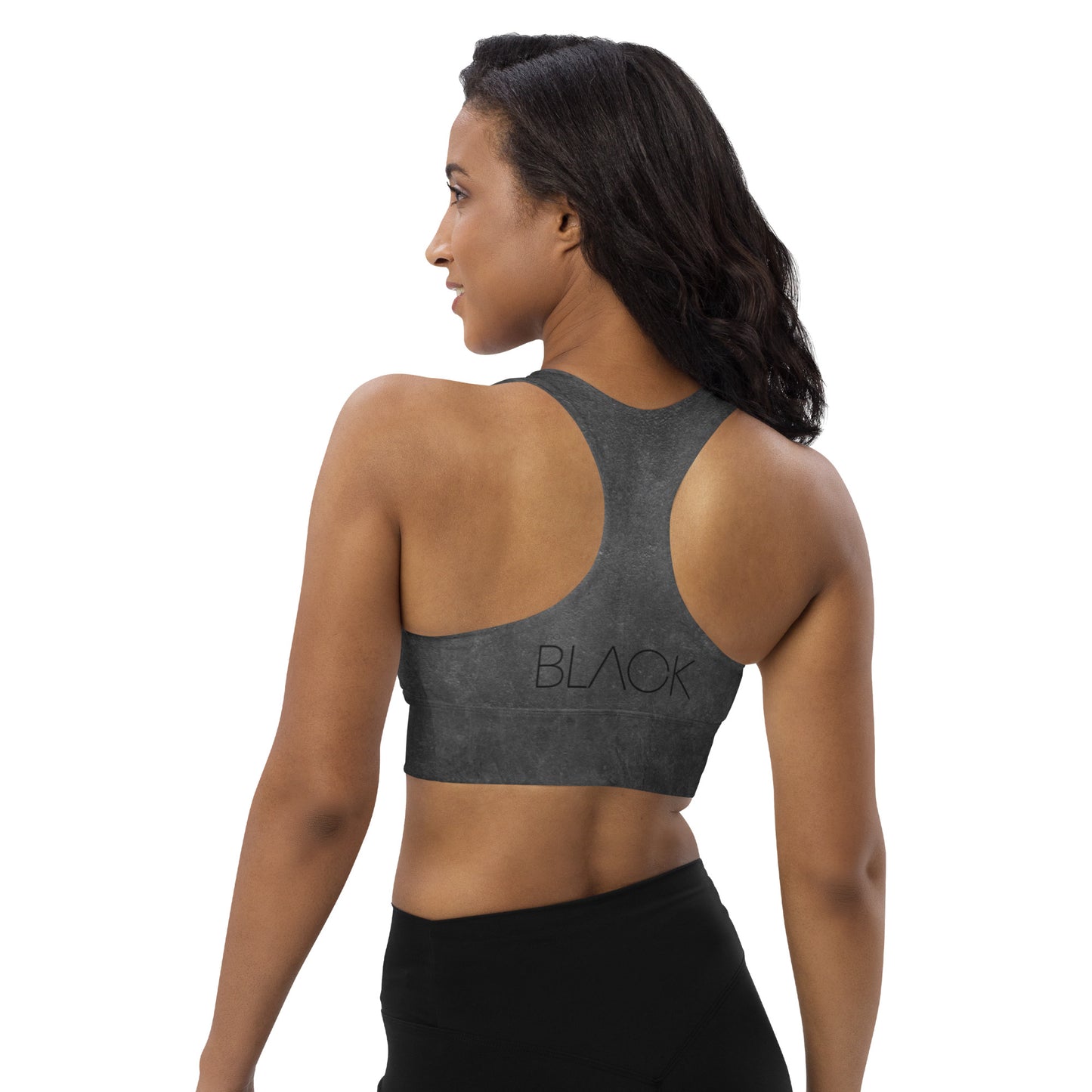 Eco Black Longline Sports Bra