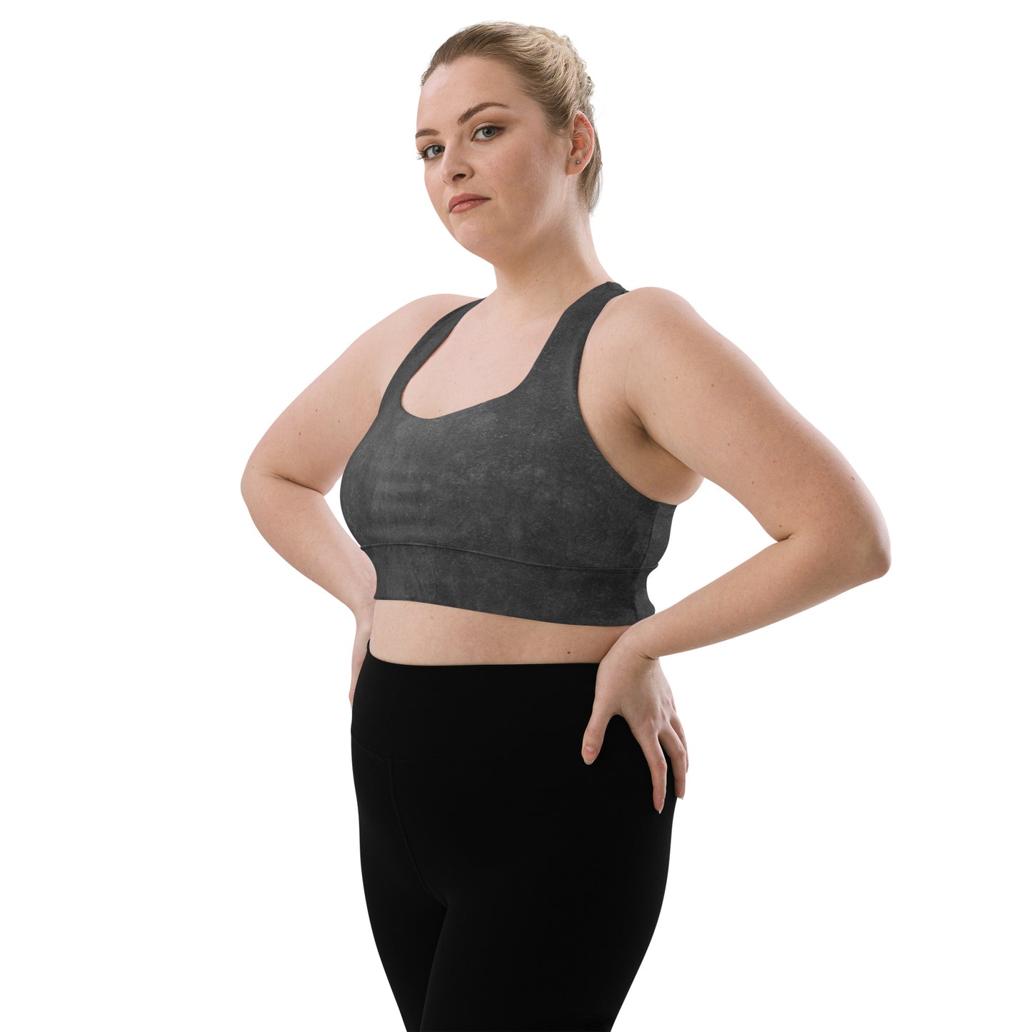 Eco Black Longline Sports Bra