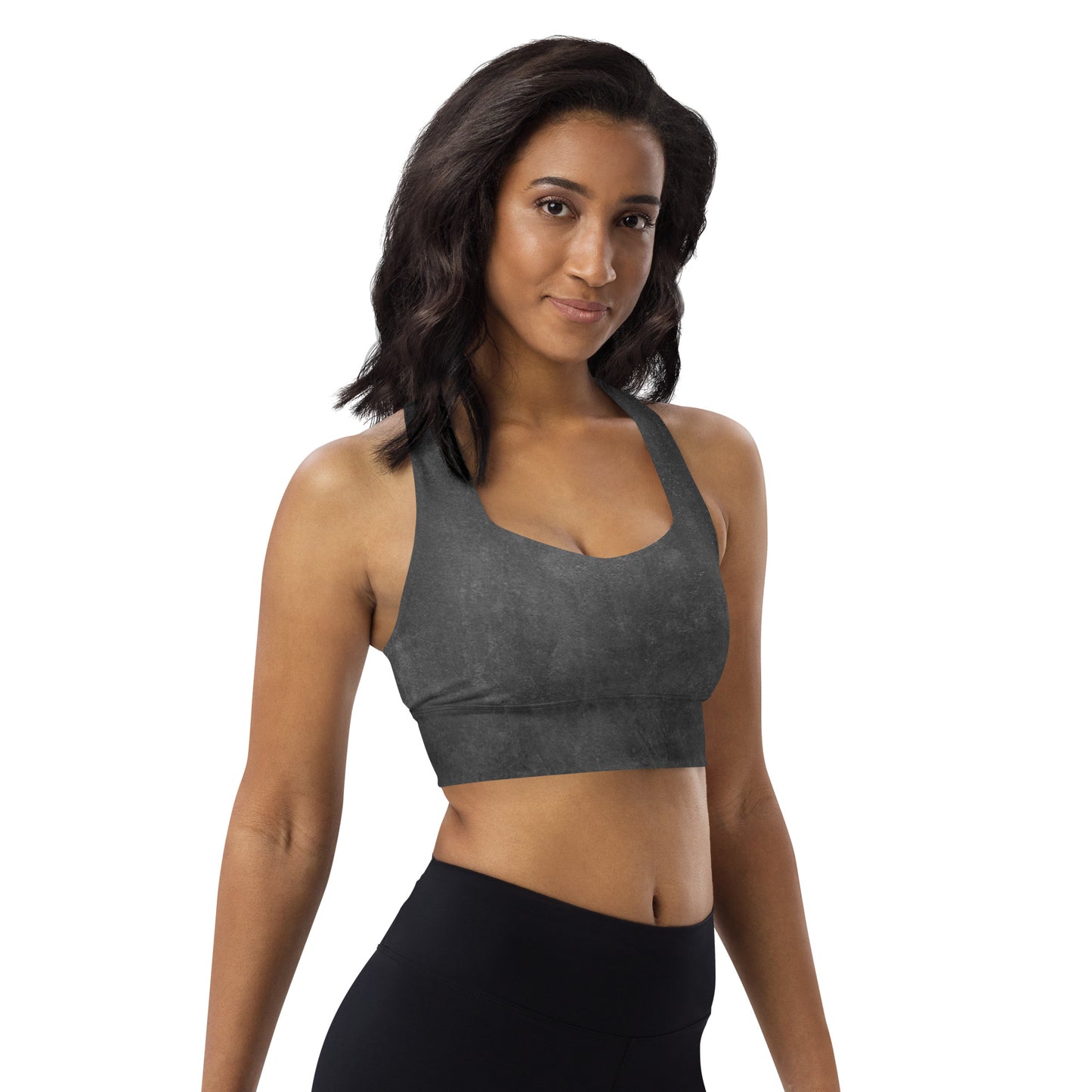 Eco Black Longline Sports Bra